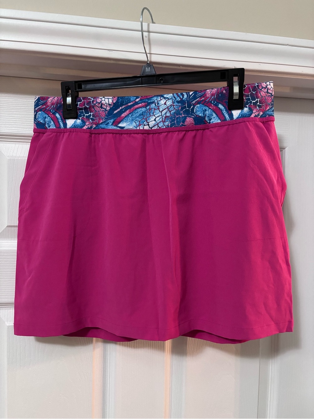Reel Legends Pink Skort with Blue Patterned Waistband